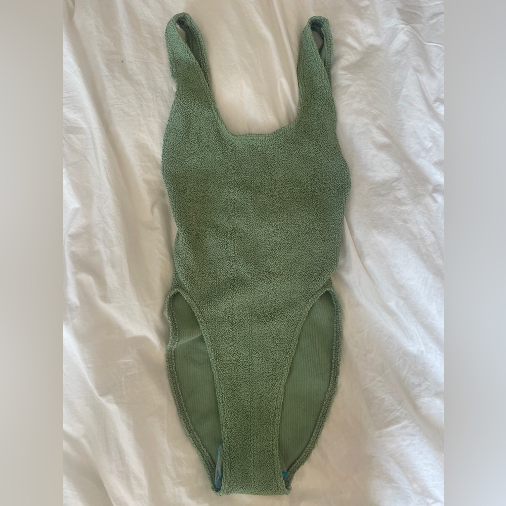 NWOT ASOS Sage green one piece bathing suit crinkle one size fits most